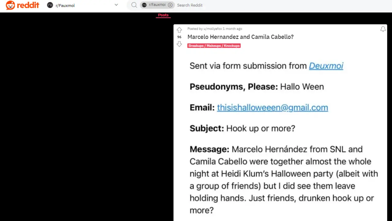 A Reddit user stated that  Marcello Hernandez and Camila Cabello were seen holding hands. netflixdeed.com